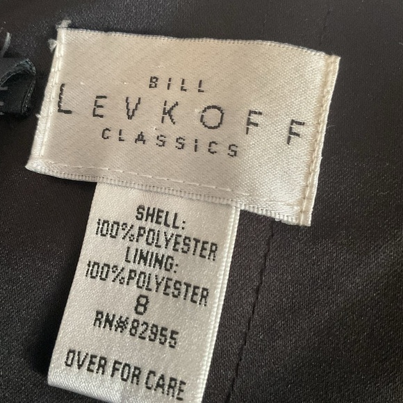 Bill Levkoff Bridemaids Dress Satin Brown NEW Black White 8 - Picture 6 of 6